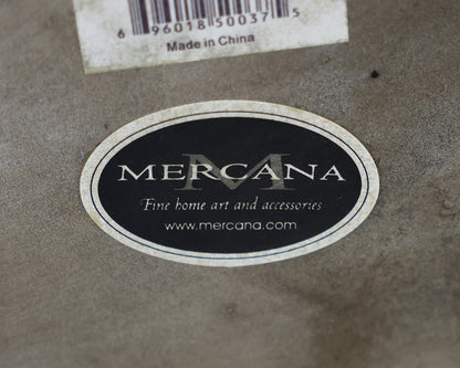 Mercana Round Mirrored Top Lamp Table in Grey Finish