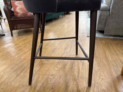Crate & Barrel 'Camille' Anthracite Velvet Counter Stools