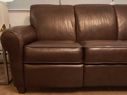 La-Z-Boy Espresso Brown Leather 3 Cushion 2 Seat Power Leg  Reclining  Sofa