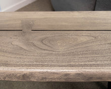Crate & Barrel Yukon Weathered Grey Live Edge Solid Wood & Metal Console Table