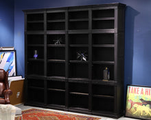 Restoration Hardware Library Bookcase Wall Unit in Black Finish Oak