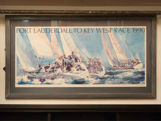 'Fort Lauderdale to Key West Race' Framed Print Signed RE Kennedy