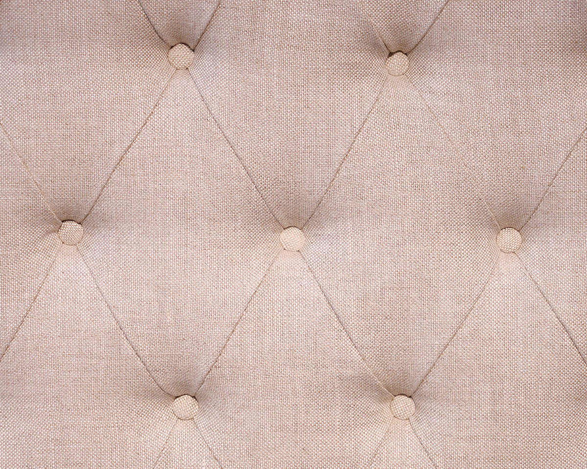 Restoration Hardware Adler Shelter Diamond-Tufted Queen Bed in Belgian Line