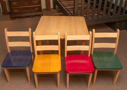 Cheska  Child's Wooden Square Table & 4  Chair Set