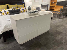 CB2 Grey Lacquer Dresser w/ 6 Drawers