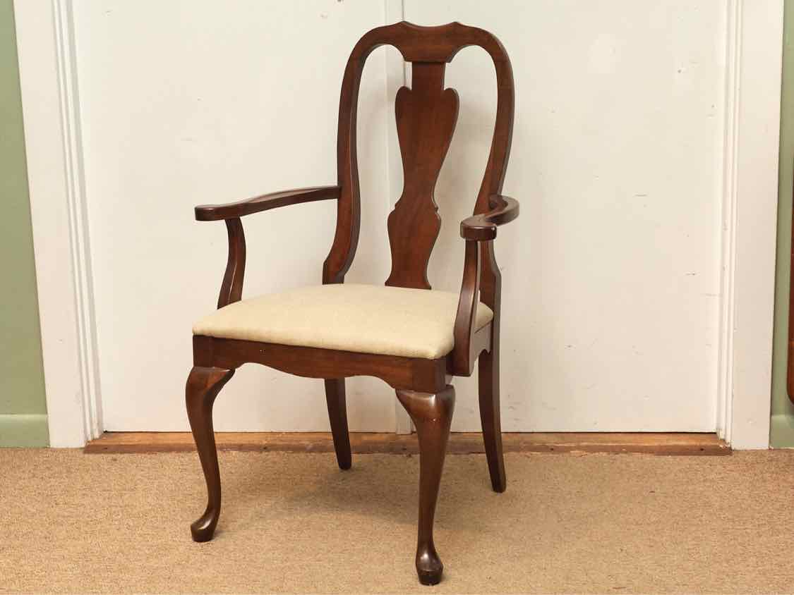 Dark Stained Cherry Arm Dining Chair