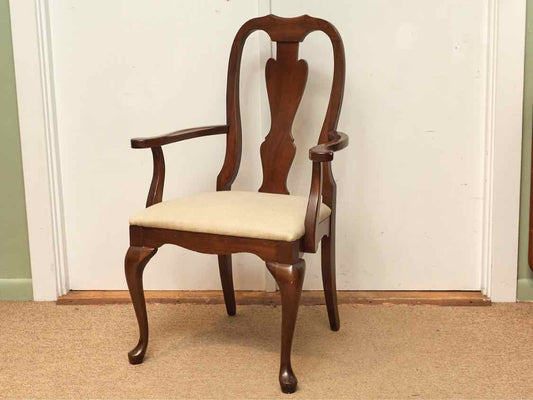 Dark Stained Cherry Arm Dining Chair