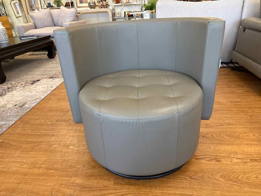 Cellini Barrel Swivel Leather Chair