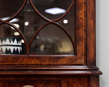 Theodore Alexander Burl Wood Corner China Cabinet
