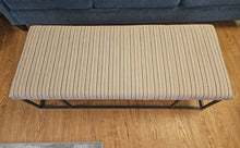 MG+BW Mutli-Tone Upholstered Ottoman w/ Metal Base