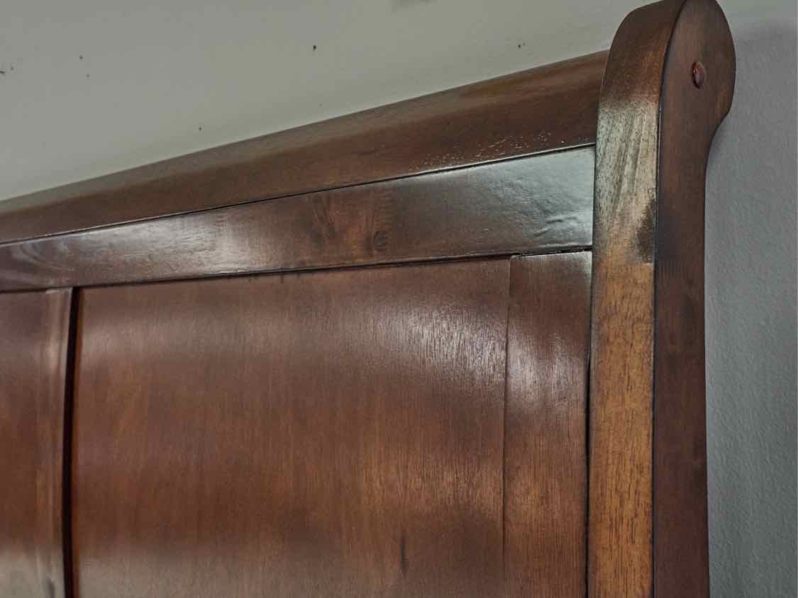 Dark Cherry King Sleigh Bed with 2 Drawers