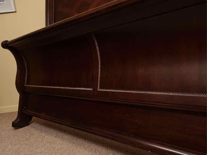 Bassett King Sleigh Bed in Dark Stain Finish