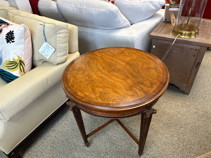 Round Inlaid Mahogany Side Table