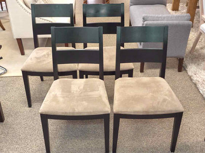 Set of Four Crate & Barrel Slat Back Dining Chairs