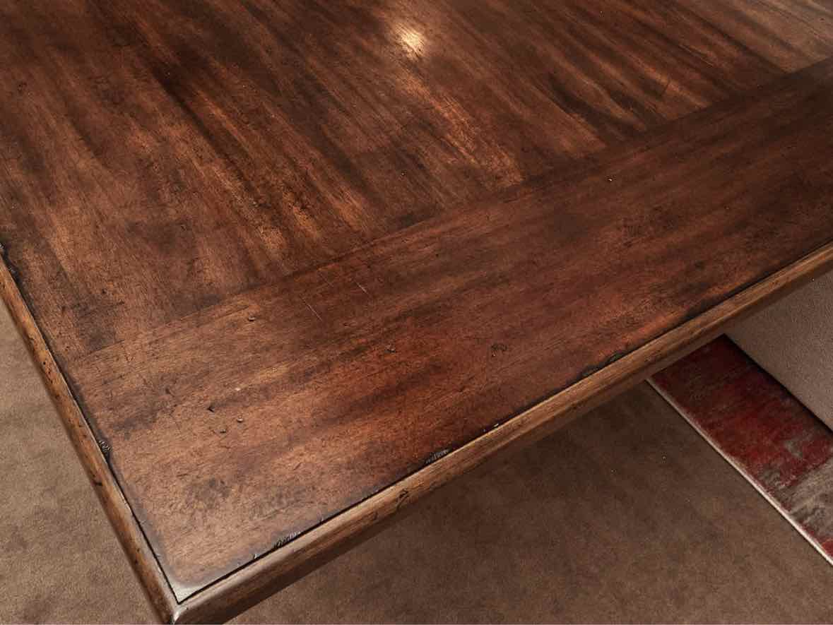 Elm Wood Trestle Dining Table