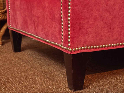 Pair Of Jordan's   Performance Velvet 'Raspberry' Nail Head Chairs