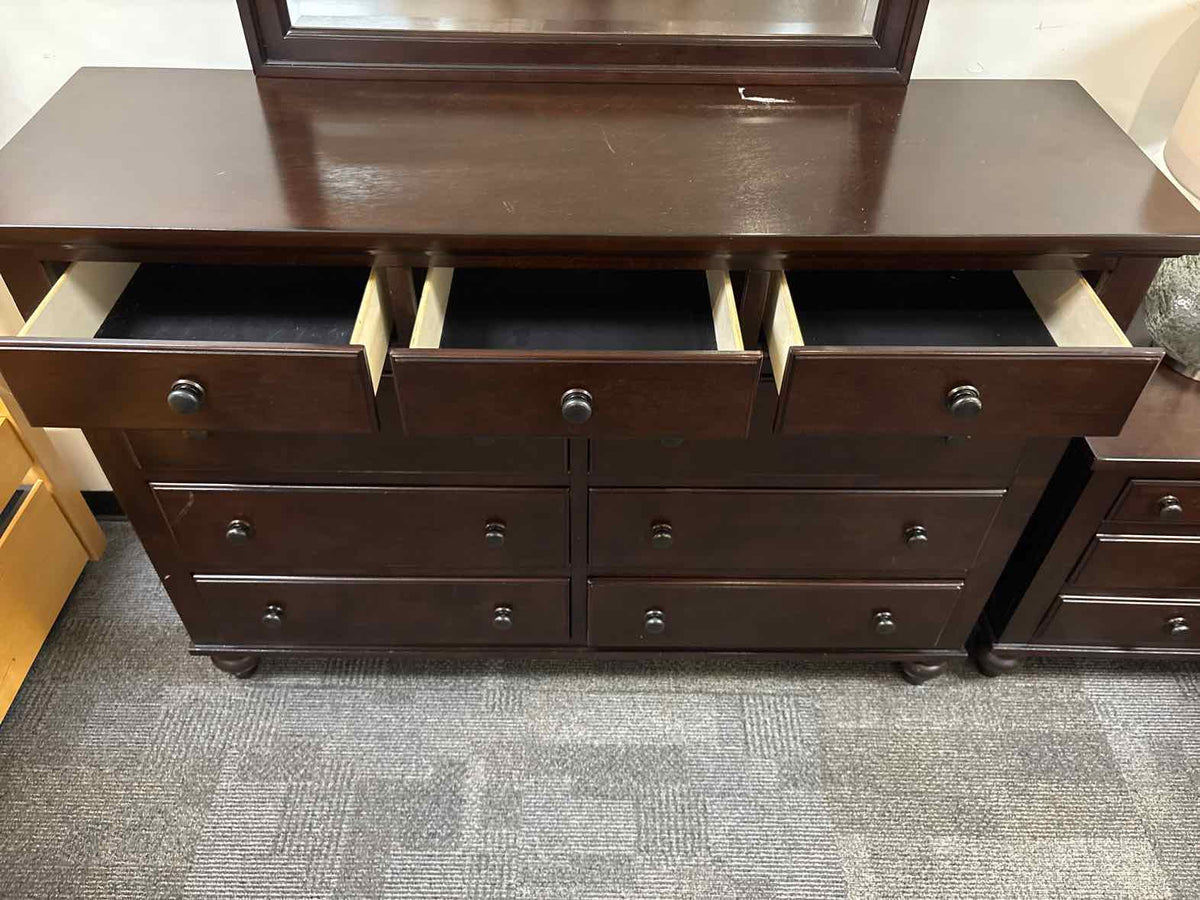9-Drawer Dresser and Mirror in Espresso