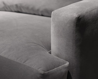 Century Furniture Gray Velvet 2-cushion Sofa