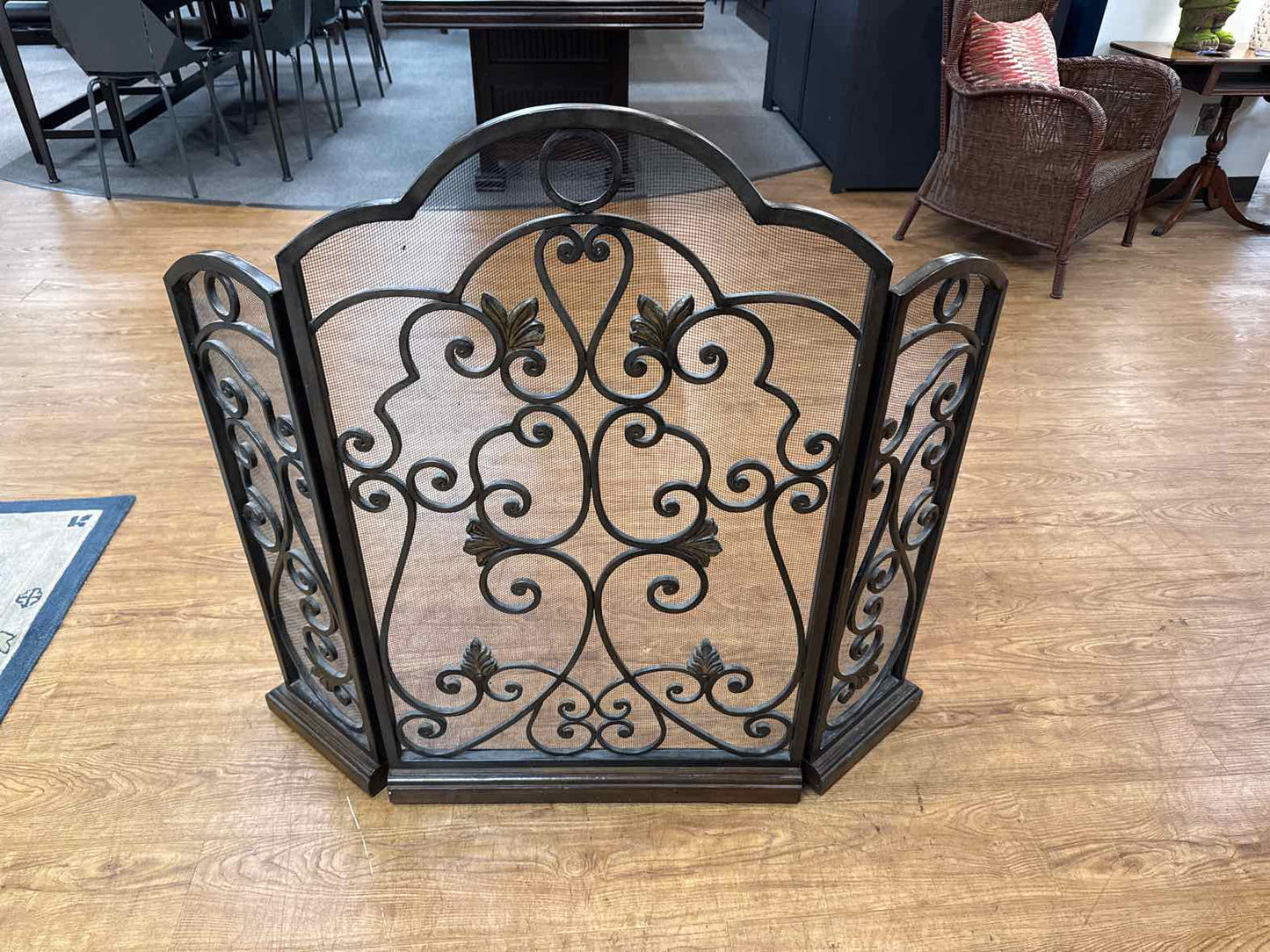 Wrought Iron Scrolled Fireplace Screen