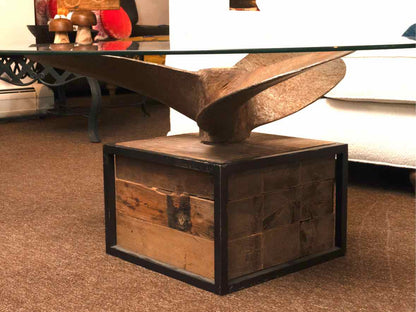 Boat Propeller Cocktail Table with Glass Top