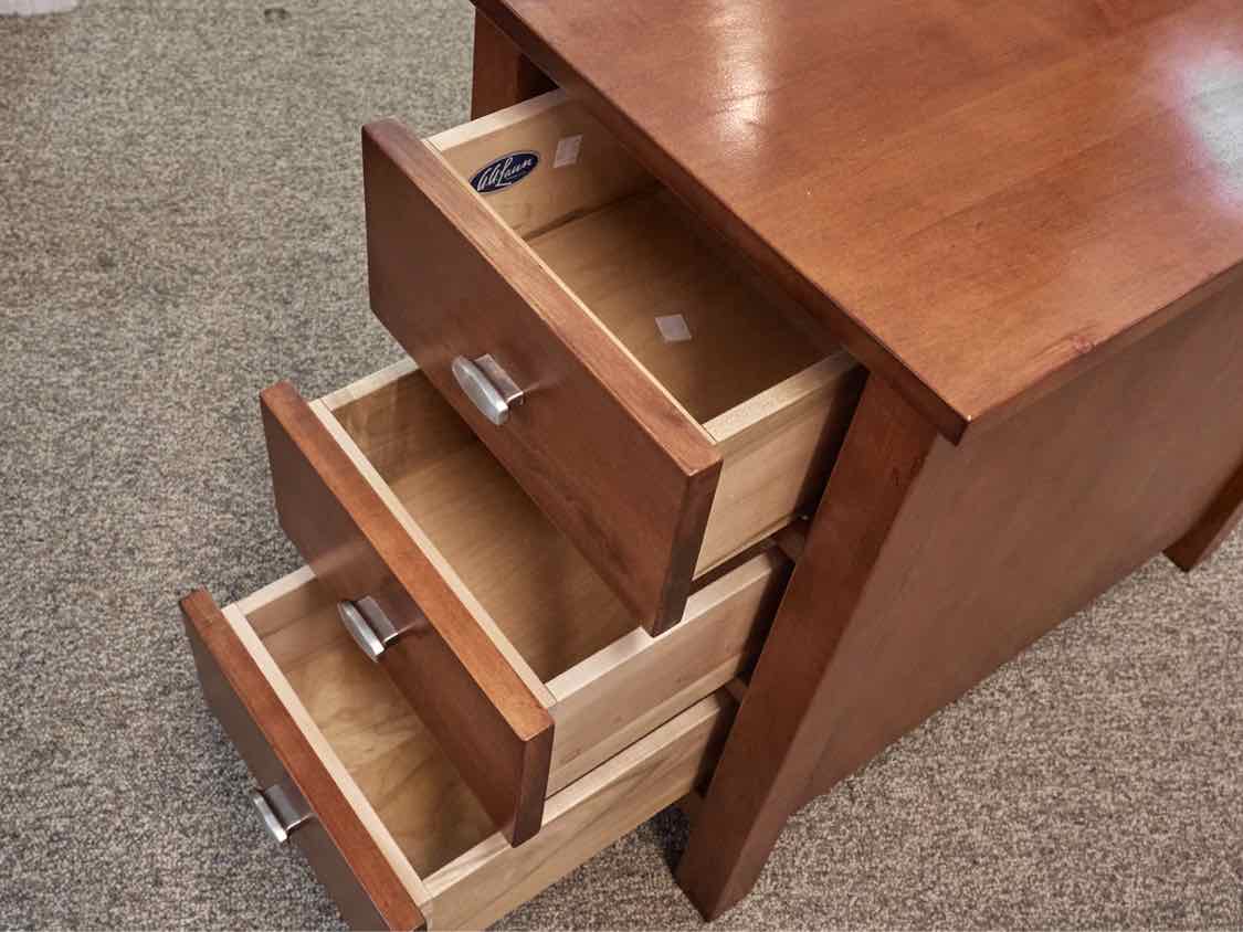 Cherry Stain Three Drawer Nightstand