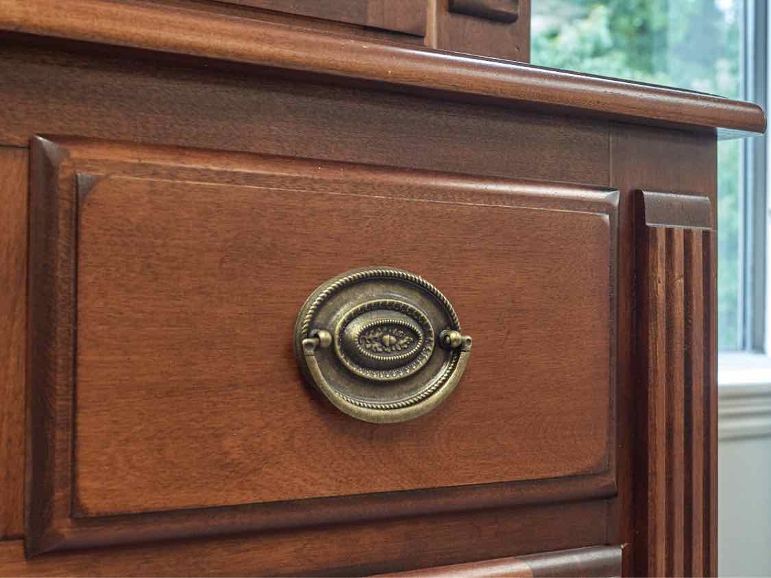 Nichols & Stone Cherry China Cabinet with Lighted Hutch