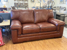 Medium Brown Leather Sofa