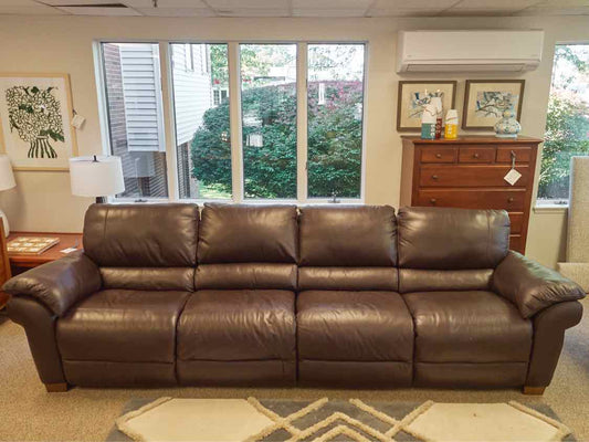 Italsofa Chocolate Brown Sofa with 2 Reclining Seats