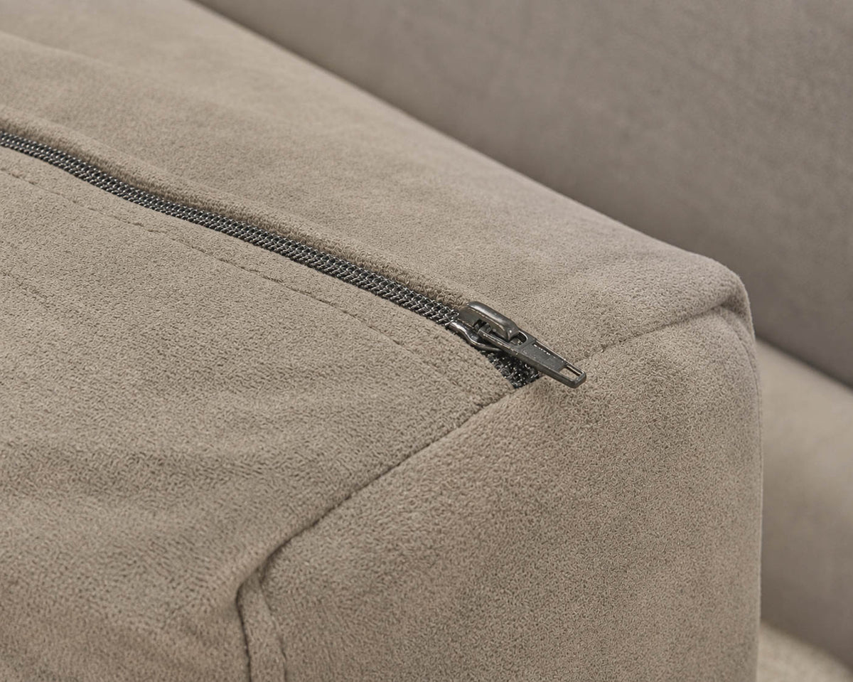 Room & Board Plush Microfiber Track Arm Sectional In Soft Grey