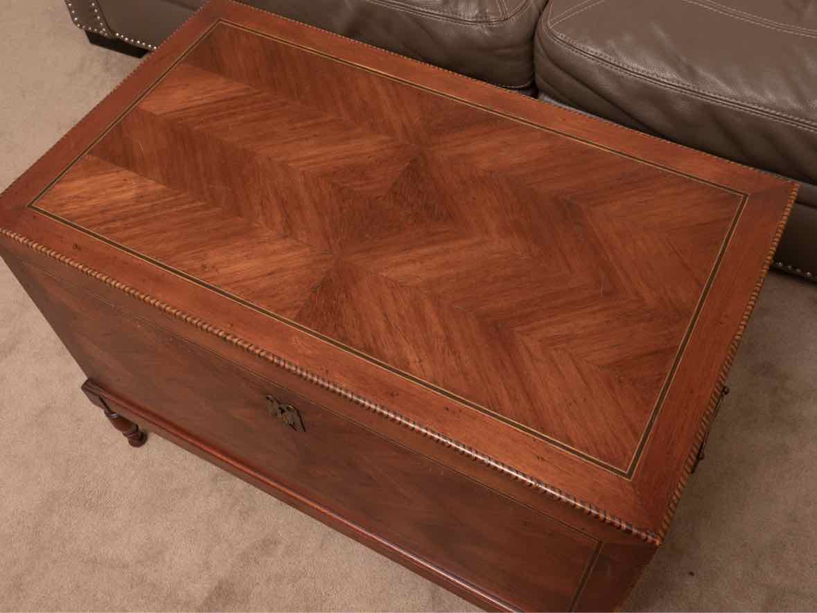 Alfonso Marina  Inlay Ebony,Birch & Mahogany Accent Trunk Includes 2 Keys