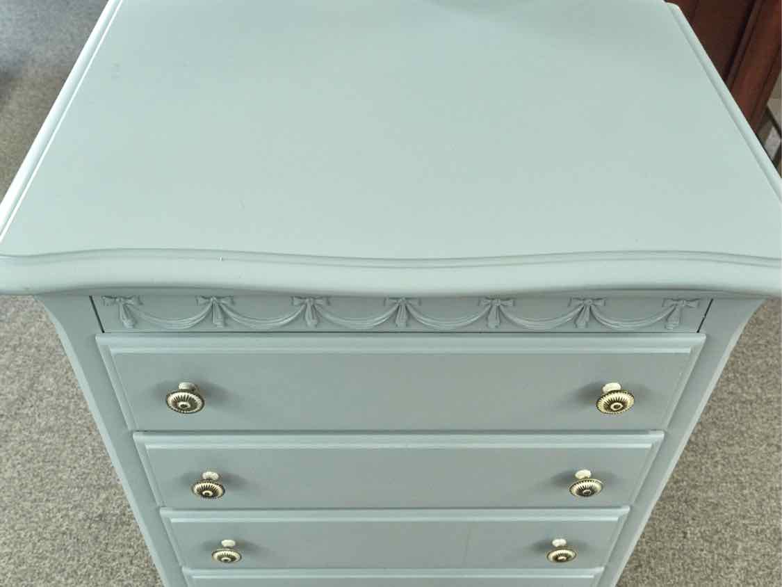 French Provincial Lingerie Chest in 'Arctic' Blue Finish