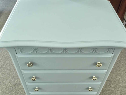 French Provincial Lingerie Chest in 'Arctic' Blue Finish