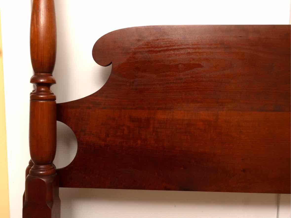Eldred Wheeler Tiger Maple 4 Post  Queen Bed with Acorn Finals