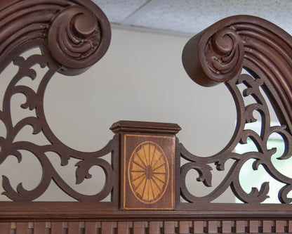 Councill Craftsman Burled Mahogany Breakfront W/ Satinwood Border