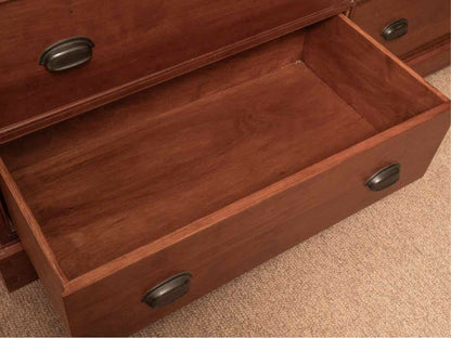 Mission Style Cherry 8 Drawer Dresser with Mirror