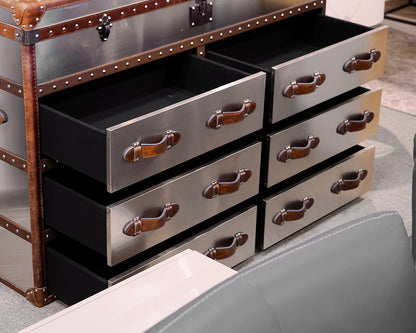 Steamer Style Metal Dresser