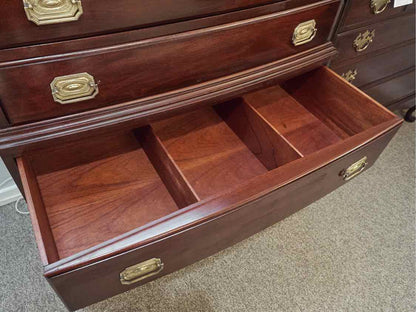 Continental Furniture Solid Mahogany Chest on Chest with 6 Drawers