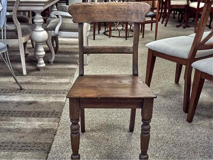 RH 19th C. Oak Baluster Dining Table & Set of 6 English Schoolhouse Side Chairs