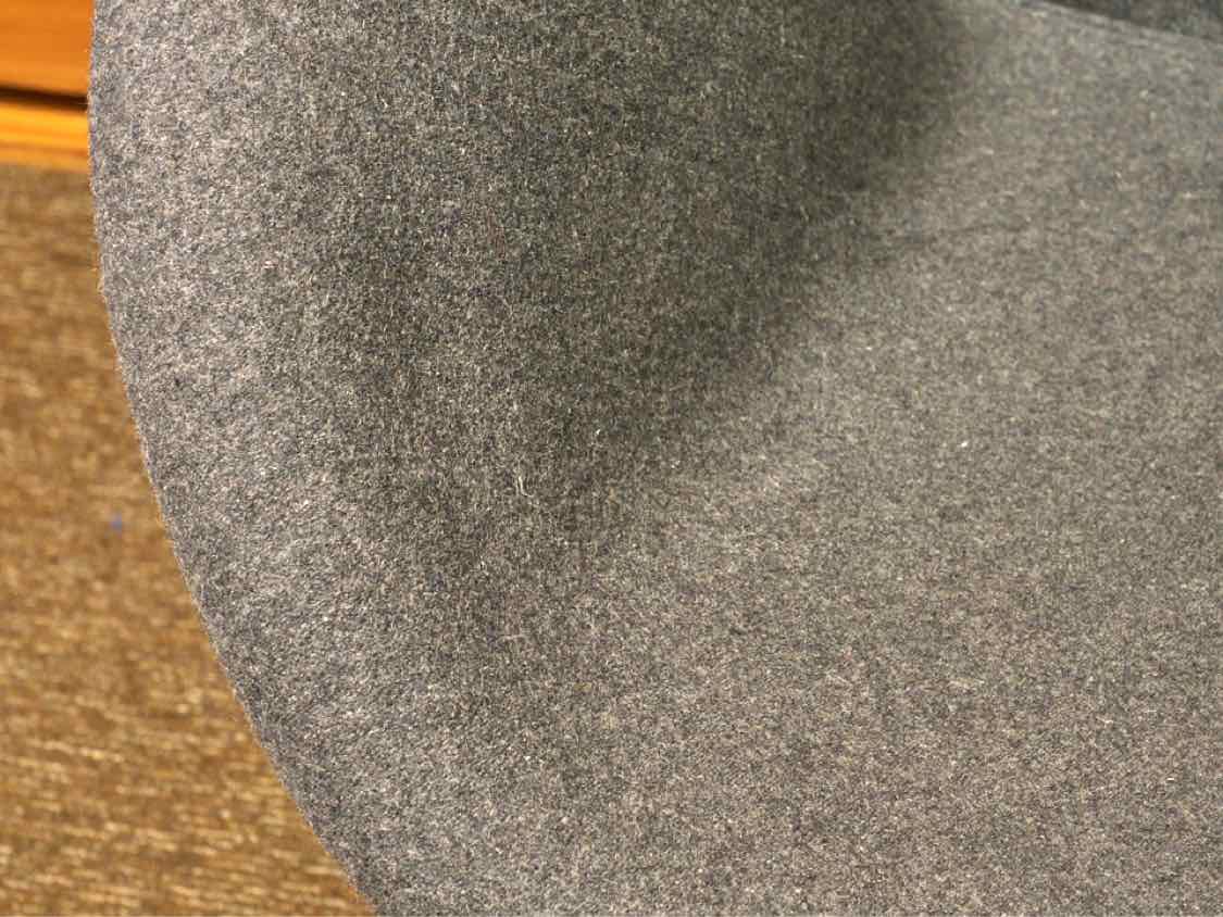 Pair of Grey Felt  Upholstered Swivel  Chairs with Steel Base