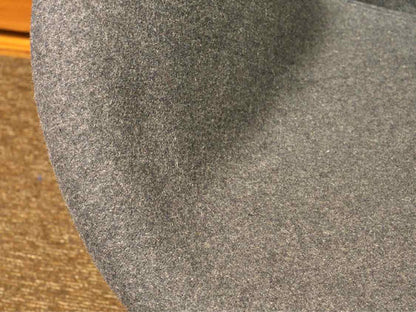 Pair of Grey Felt  Upholstered Swivel  Chairs with Steel Base