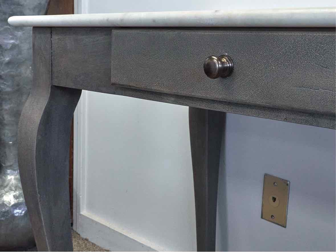 Pottery Barn 'Alexandra' Marble Top Desk W/ Oval Back Chair