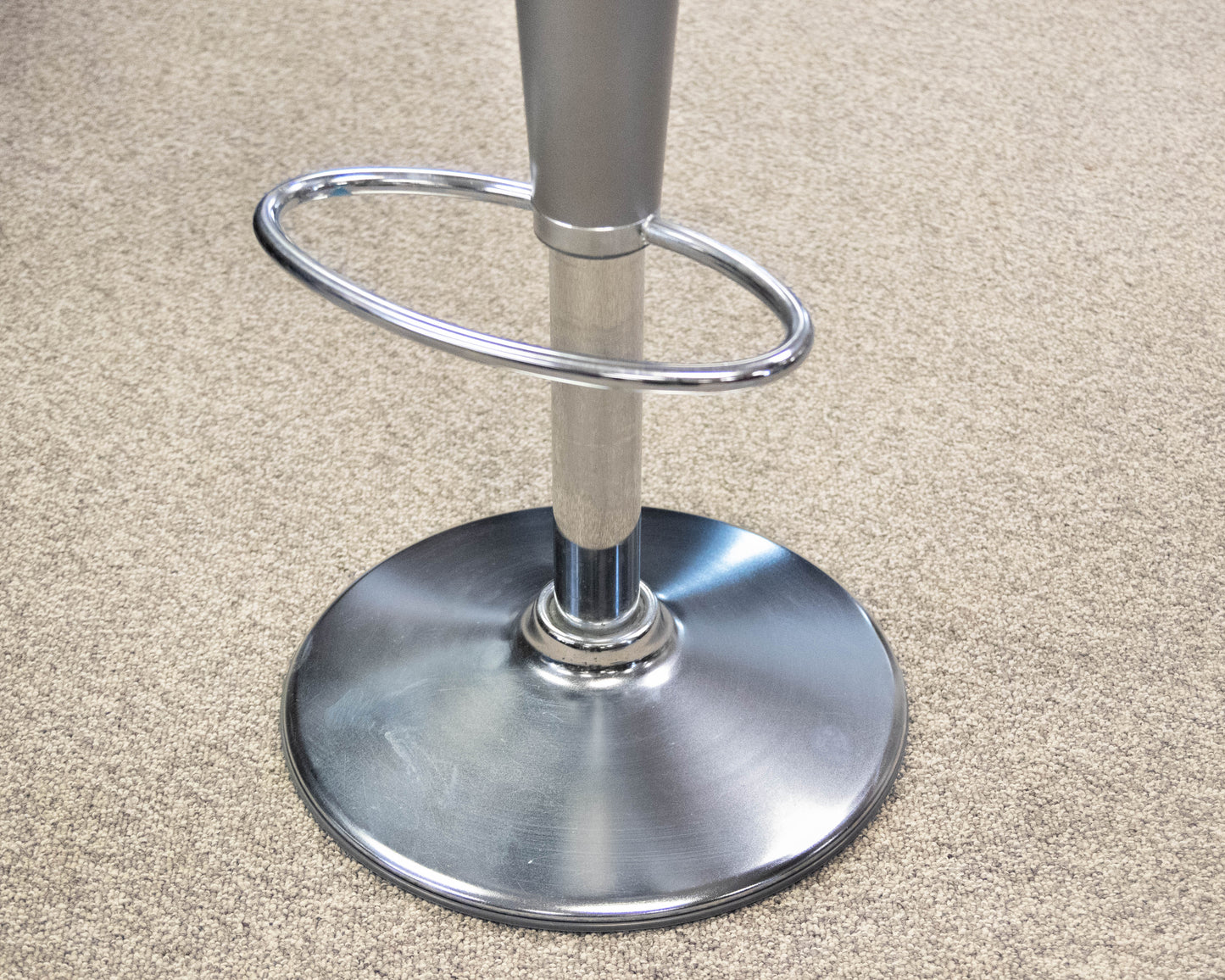 Bombo Counter Stool With A Sleek Metallic Finish & Tapered Base