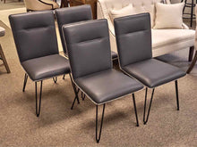 Set of 4 Faux Leather Dining Chairs in Charcoal