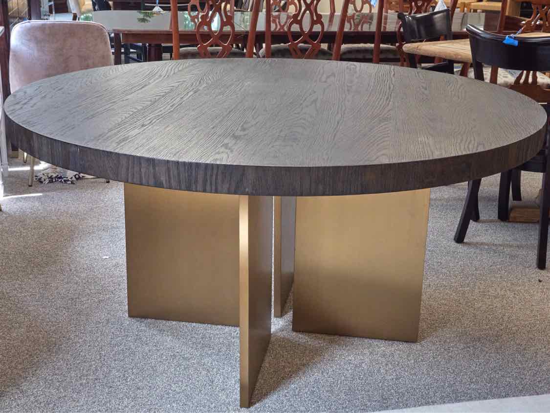 Restoration Hardware Round 'Channel' Oak Dining Table