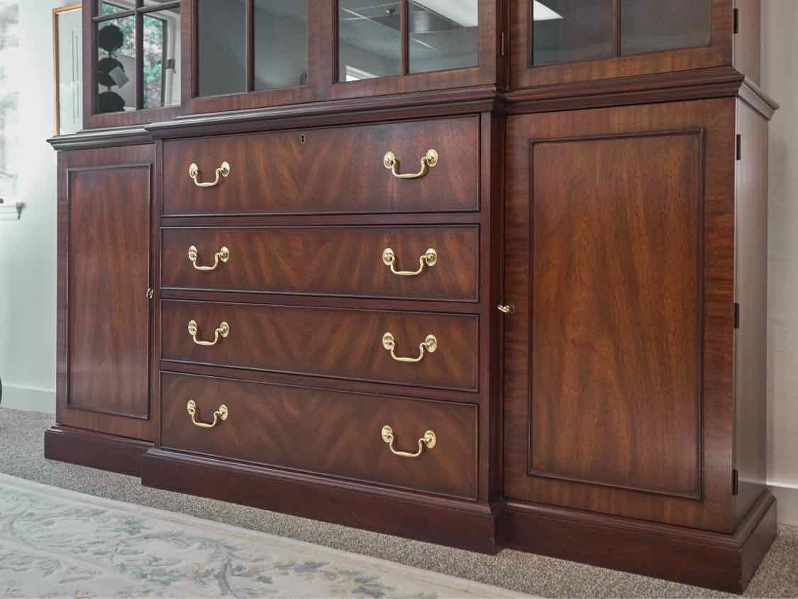 Henkel Harris Banded Mahogany Breakfront