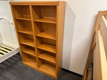 Double Wide Oak Bookcase