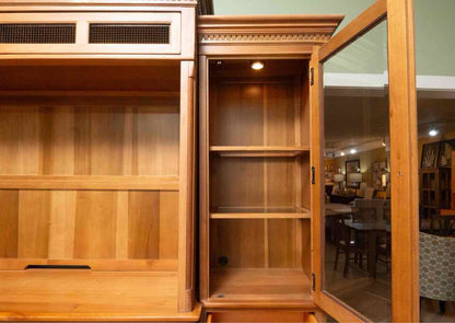 Universal Cherry 4-Piece Media Furniture Cabinet with Dental Molding Trim