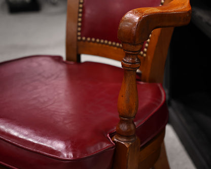 Set of 2 Red Leather Office Chairs