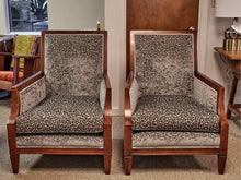 Pair of Custom Sam Moore Wooden Framed Arm Chairs