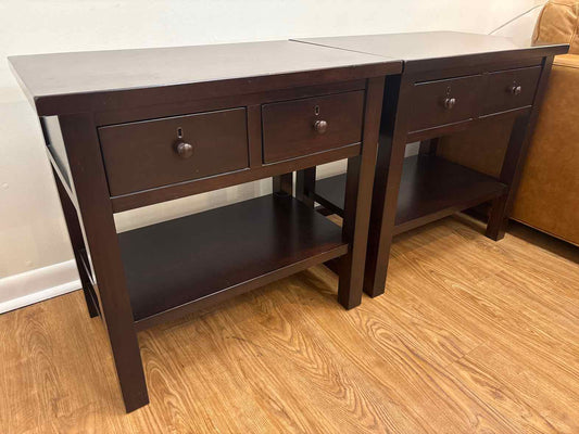 Pair of Pottery Barn 'Farmhouse' Nightstands
